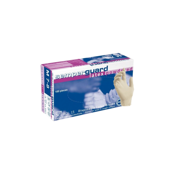 semperguard disposable latex gloves