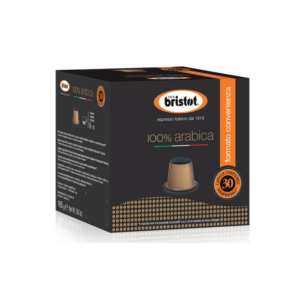 01-023.jpg ESPRESSO "BRISTOT" CAPSULE (ΤΥΠΟΥ NESPRESSO) 100% Arab. 30 τμχ/κιβ - Image 1