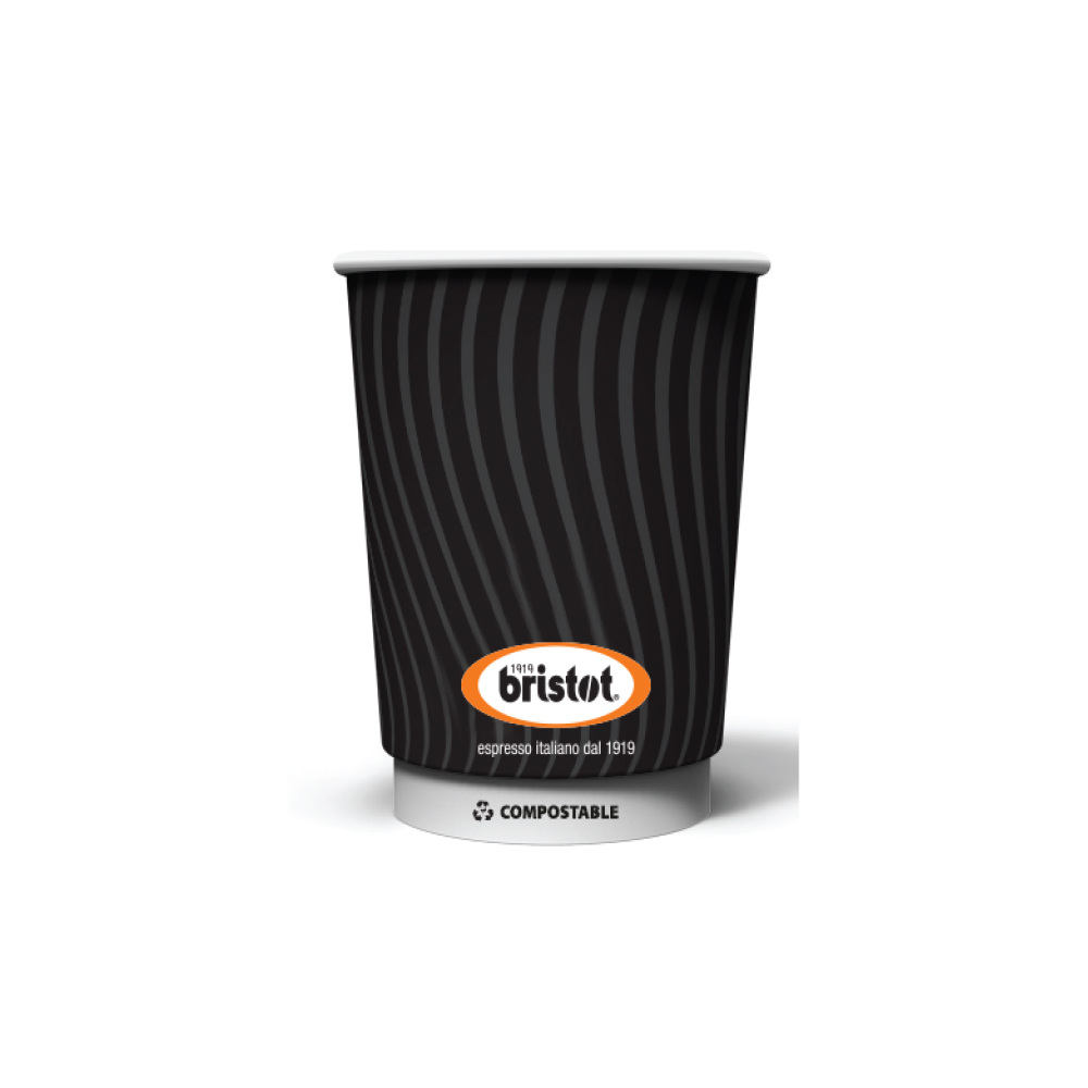 35-002.jpg ΠΟΤΗΡΙ ΧΑΡΤΙΝΟ DW EMBOSSED "BRISTOT" 14oz (20 x 25pcs) - Image 1