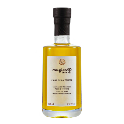 Φιάλη 100ml ελαιόλαδο με άρωμα λευκής τρούφας ma.gi.co terra – Olive oil with white truffle flavor